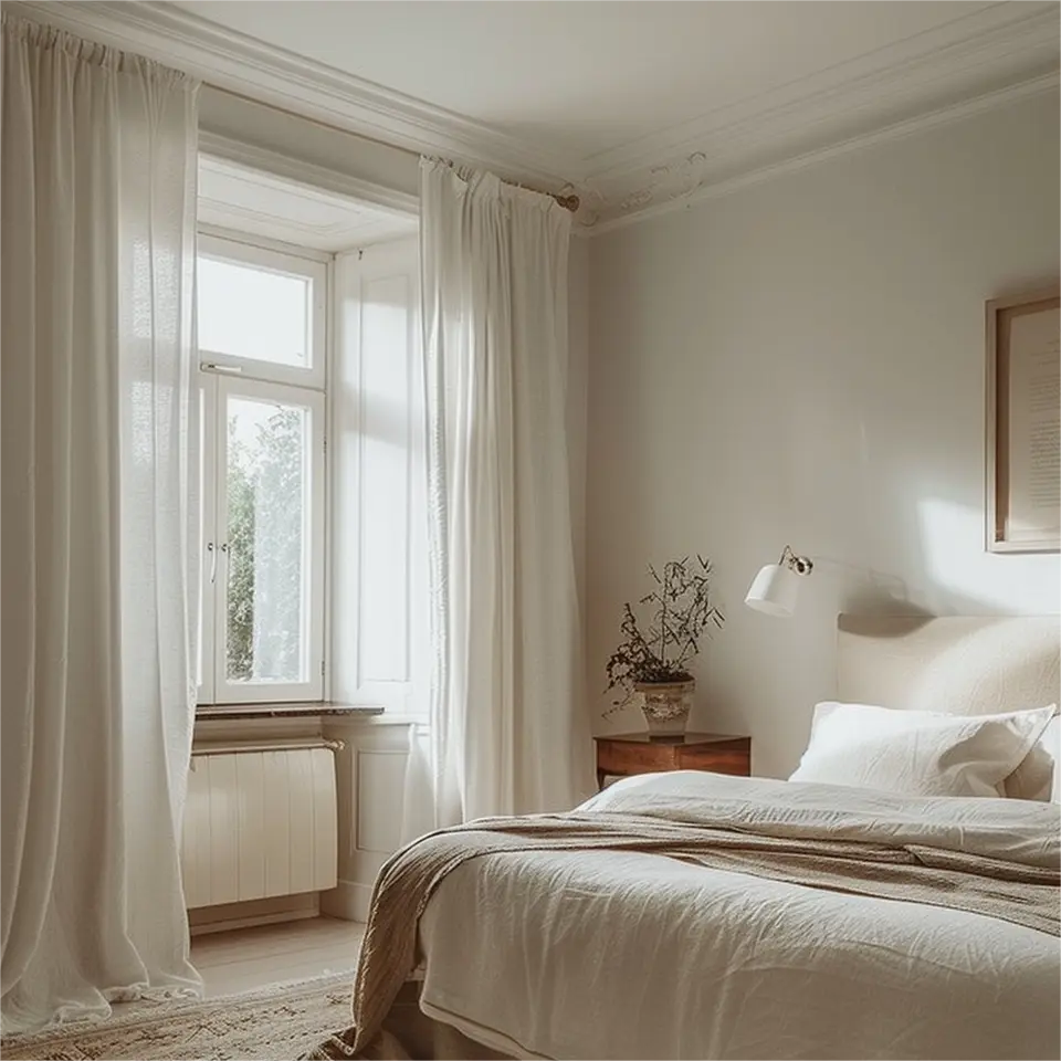 living room double curtains adding elegance and warmth