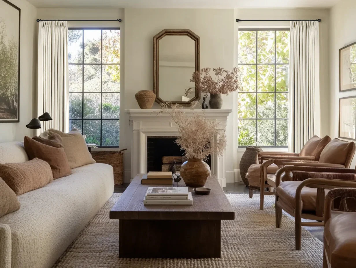 Elegant memory shape curtains enhancing room aesthetics