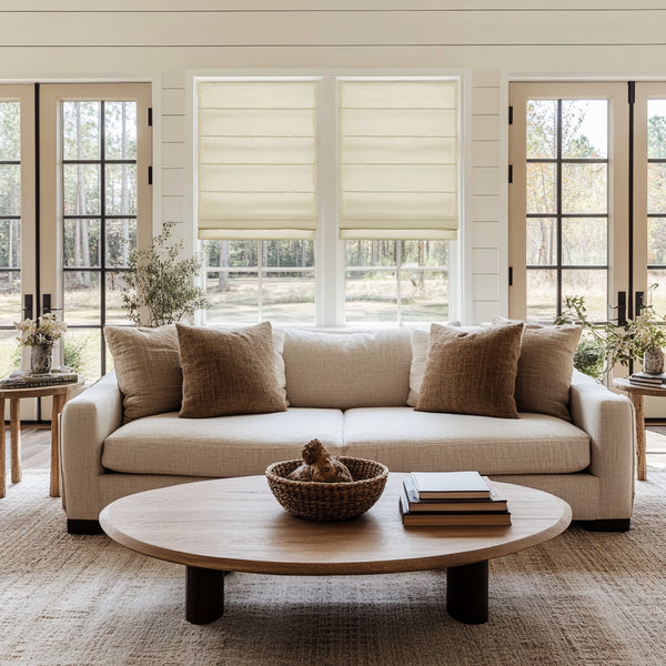 Lena Linen Roman Shades Cordless