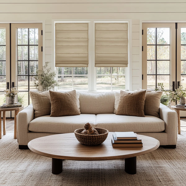 Lena Linen Roman Shades Cordless
