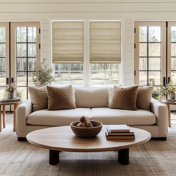 Lena Linen Roman Shades Cordless