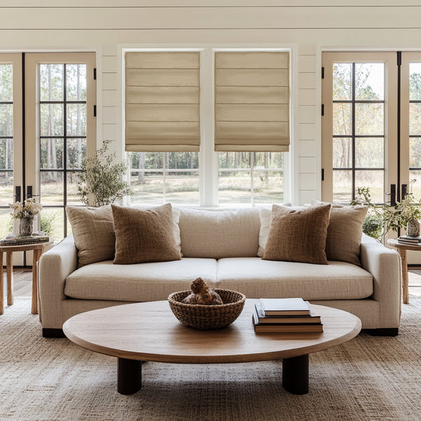 Lena Linen Roman Shades Cordless