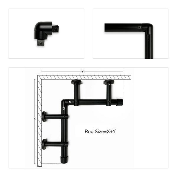 Ronan | Custom Size | Angle Traverse | Curtain Rod