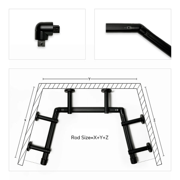 Ronan | Custom Size | Angle Traverse | Curtain Rod