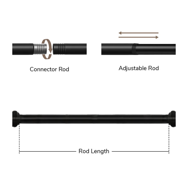 Riley | Length Adjustable | Curtain Rod