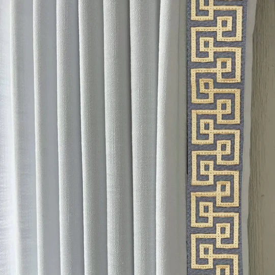 Linen Drapery with Border Trim